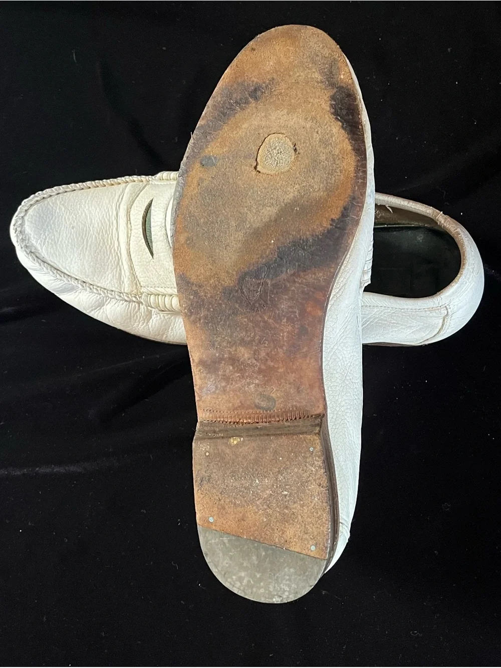 Gucci Vintage Men's White Penny Loafers
